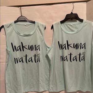 Mint Green Hakuna Matata Tank Tops